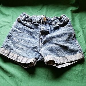 Girls Blue Jean cuffed Shorts 10/12 LG Cherokee